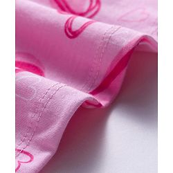 Pine Kids Cotton Knit Half Sleeves Frock with Heart Print - Pink