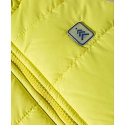 Pine Kids Woven Sleeveless Solid Color Padded Hooded Jacket - Lemon