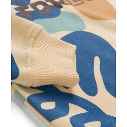 Pine Kids Knit Full Sleeves Sweatshirt With Awesome Forever Text Print - Cream