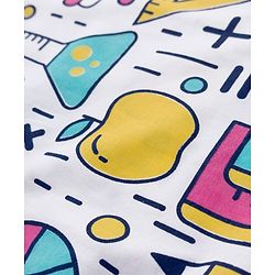 Pine Kids Cotton Knit Half Sleeves T-Shirt with Print - White