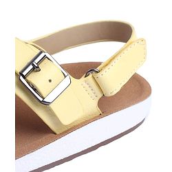 Pine Kids Solid Sandals with Velcro Closure - Yellow