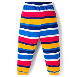 Pine Kids Cotton Knit Full Sleeves Co-ord Night Suit with Text Print - Multicolor