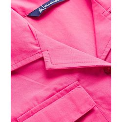 Pine Kids Cotton Sleeves Knit Half Sleeves Solid Color Shirt Style Top and Pant Set with Belt - Dark Pink