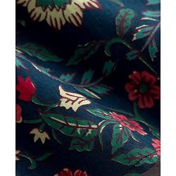 Pine Kids Cotton Woven Full Sleeves Kurta Pajama Set with Floral Print - Navy Blue
