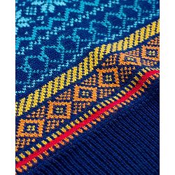 Pine Kids Knit Full Sleeves Pullover Sweater with Fair Isle Design - Blue