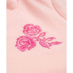 Pine Kids Cotton Knit Full Sleeves Hooded Sweatjacket With Floral Embroidery - Multicolor