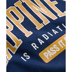 Pine Kids Single Jersey Knit Half Sleeves T-Shirt and Joggers Set with Happiness Text Print - Navy Blue