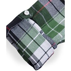 Pine Kids Cotton Woven Full Sleeves Brushed Hooded Shirt With Checks - Green