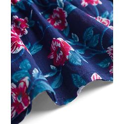 Pine Kids Woven Half Sleeves Floral Printed Choli Lehenga & Dupatta Set - Blue
