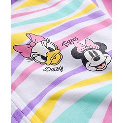 Pine Kids Disney Terry Knit Full Sleeves Hooded Sweatjacket With Front and Back Minnie & Daisy Graphics - White