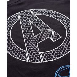 Pine Kids Marvel Single Jersey Knit Half Sleeves Drop Shoulder T-Shirt with Front and Back Avengers Graphics - Black