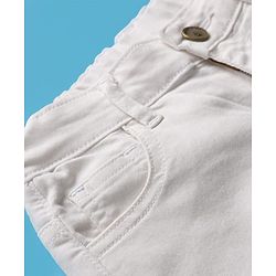 Pine Kids Denim Woven Full Length Washed Jeans - White