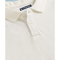 Pine Kids Cotton Knit Half Sleeves Solid Colour Polo T-Shirt - White
