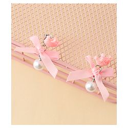 Pine Kids Earrings with Bow Design - Pink