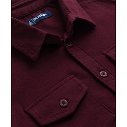 Pine Kids Cotton Woven Full Sleeves Solid Shirt - Maroon