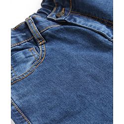 Pine Kids Woven Full Length Washed Denim Jeans - Navy Blue