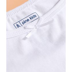 Pine Kids Cotton Lycra Knit Solid Colour Slips Pack Of 3 - White