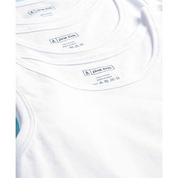 Pine Kids Cotton Knit Sleeveless Solid Colour Vests Pack Of 5 - White