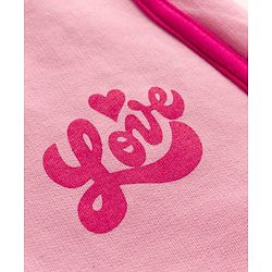 Pine Kids Looper Knit Mid Thigh Length Shorts with Text Print - Pink