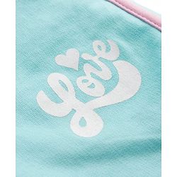 Pine Kids Looper Knit Mid Thigh Length Shorts with Text Print - Light Blue