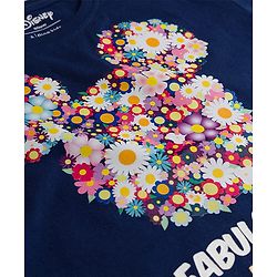 Pine Kids Disney Single Jersey Knit Half Sleeves Oversized T-Shirt With Minnie Mouse Graphics - Navy Blue