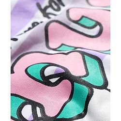 Pine Kids Disney Single Jersey Knit Half Sleeves T-Shirt & Short Night Suit With Lilo & Stitch - Purple