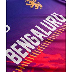 Pine Active Knit Half Sleeves Bengaluru IPL Jersey T-Shirt - Multicolour