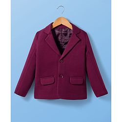 Pine Kids Knit Full Sleeves Party Blazer & Lion Printed T-Shirt - Maroon