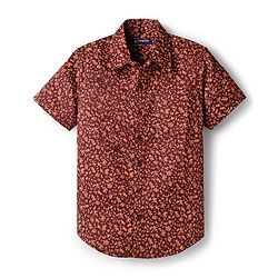 Pine Kids Cotton Woven Half Sleeves Shirt With Floral Print - Brown