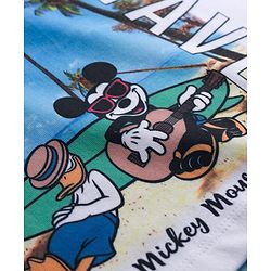 Pine Kids Disney Single Jersey Knit Half Sleeves T-Shirt With Mickey Mouse Graphics - White