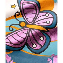 Pine Kids 100% Cotton Knit Half Sleeves Butterfly Printed T-Shirt - Orange