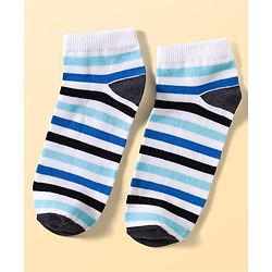 Pine Kids Cotton Knit Ankle Length Striped Socks Pack Of 3 ( Colour May Vary )