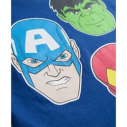 Pine Kids Marvel Cotton Knit Drop Shoulder Half Sleeves T-Shirt with Front & Back Avengers Graphic - Navy Blue