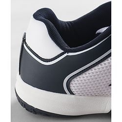 Pine Active Lace Up Solid Badminton Sports Shoes - White & Blue