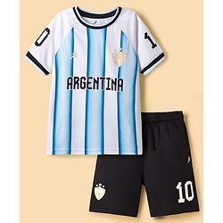 Pine Active Knit Half Sleeves T-Shirt & Shorts Football Set - Light Blue