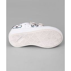 Pine Kids Velcro Closure Casual Shoes With Star Applique & Cat Print - Pink