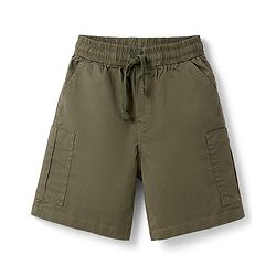 Pine Kids Cotton Knit Half Sleeves Solid T-Shirt & Shorts Set - Orange & Olive Green