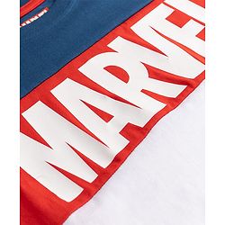 Pine Kids Marvel Single Jersey Knit Half Sleeves T-Shirt and Shorts with Marvel Graphics- White & Navy