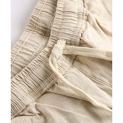 Pine Kids Cotton Elastane Woven Above Knee Length Solid Shorts - Beige