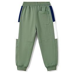 Pine Kids Knit Full Length Cut N Sew Text Printed Lounge Pant - Olive Green
