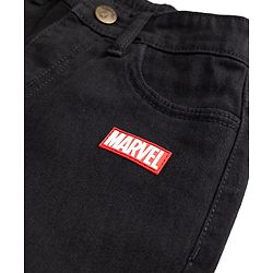 Pine Kids Marvel Denim Full Length Jeans with Marvel Patch in Black