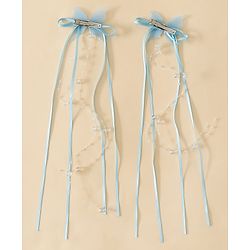 Pine Kids Bow & Butterfly Snap Clips - Blue