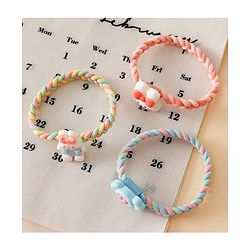 Pine Kids Colorful Knot and Fancy Loop Hair Rubber Bands - Pink & Blue