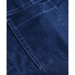 Pine Kids Denim Woven Full Sleeves Solid Shirt with Pockets - Navy