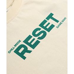 Pine Kids 100% Cotton Bio Washed Single Jersery 180 GSM Knit Half Sleeves T-Shirt & Short Night Suit with Checks & Chill Mode Reset Game Now Text - Off White