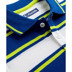 Pine Kids 100% Cotton Knit Half Sleeves Striped Polo T-Shirt - Multicolor