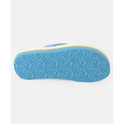 Pine Kids Slip On Striped Flip Flops With Text & Star Print - Blue