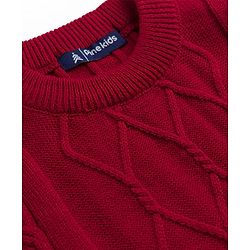 Pine Kids Cable Knit Sleeveless Pullover - Red