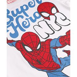 Pine Kids Marvel Single Jersey Knit Half Sleeves T-Shirt & Shorts Night Suit with Spider-man Print - White