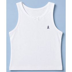 Pine Kids Cotton Lycra Knit Sleeveless Solid Vests Pack of 5 - White
